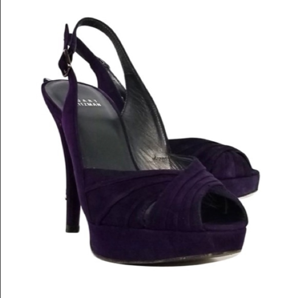 Stuart Weitzman Purple Slingback Stilletos